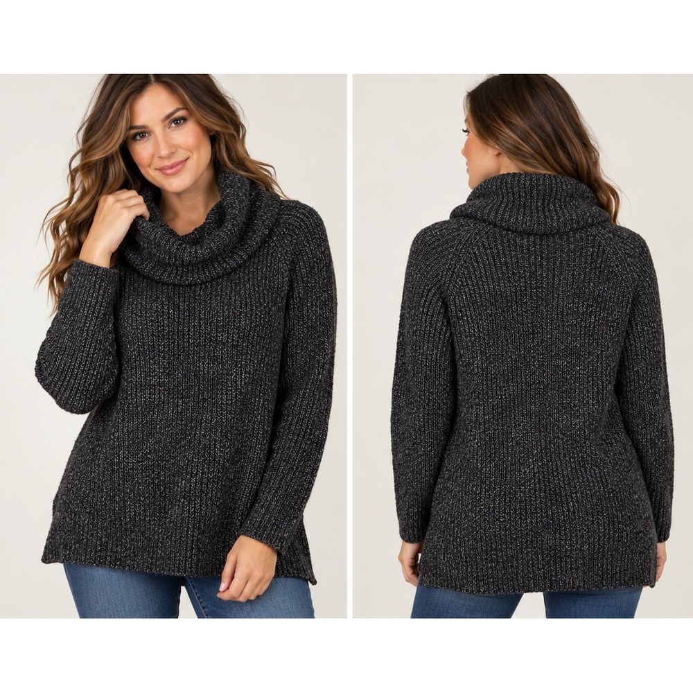 Denim & Supply Ralph Lauren Marled Cowl Neck Sweater Gray Women's Large Oversize